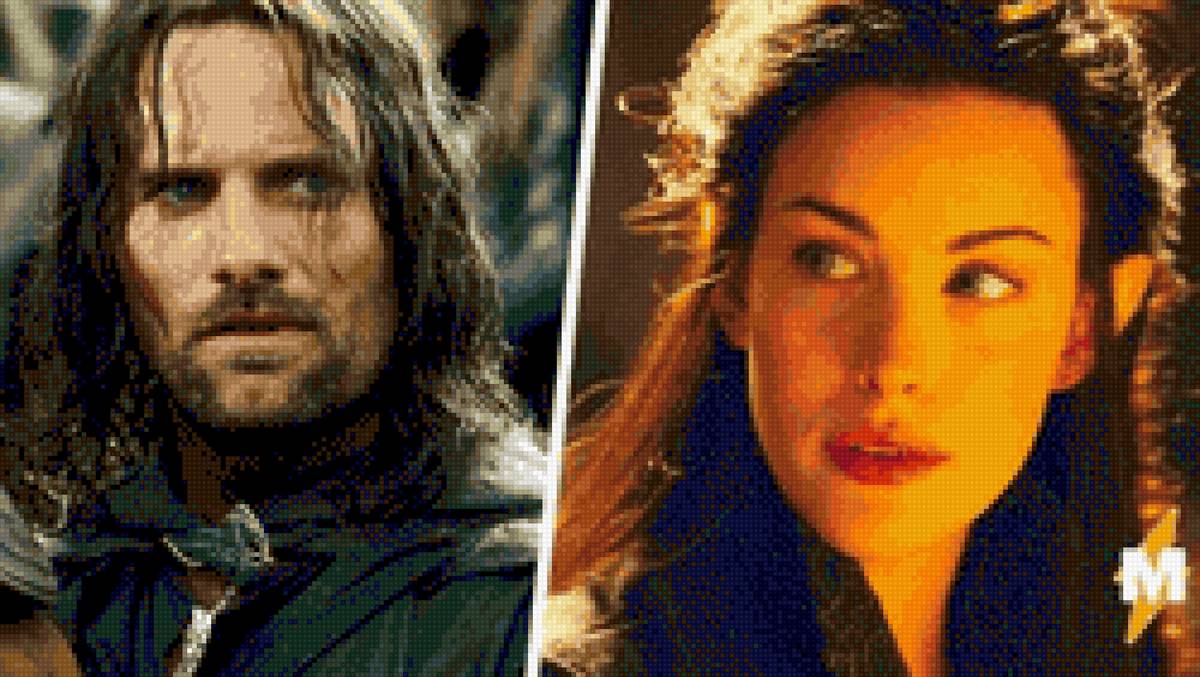 Арвен и Арагорн 2 - эльфы, фентези, диптих, властелин колец - предпросмотр