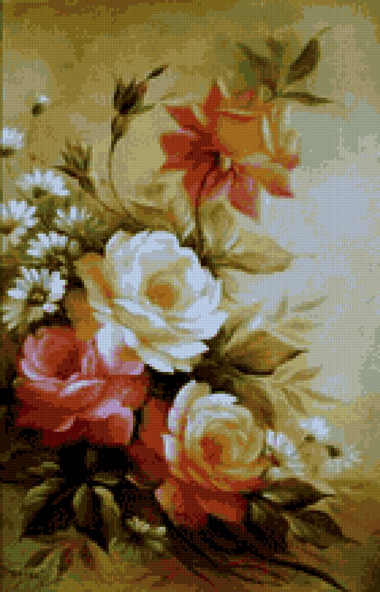 Натюрморт "Розы" - розы, рисунок, акварель, цветы, натюрморт - предпросмотр