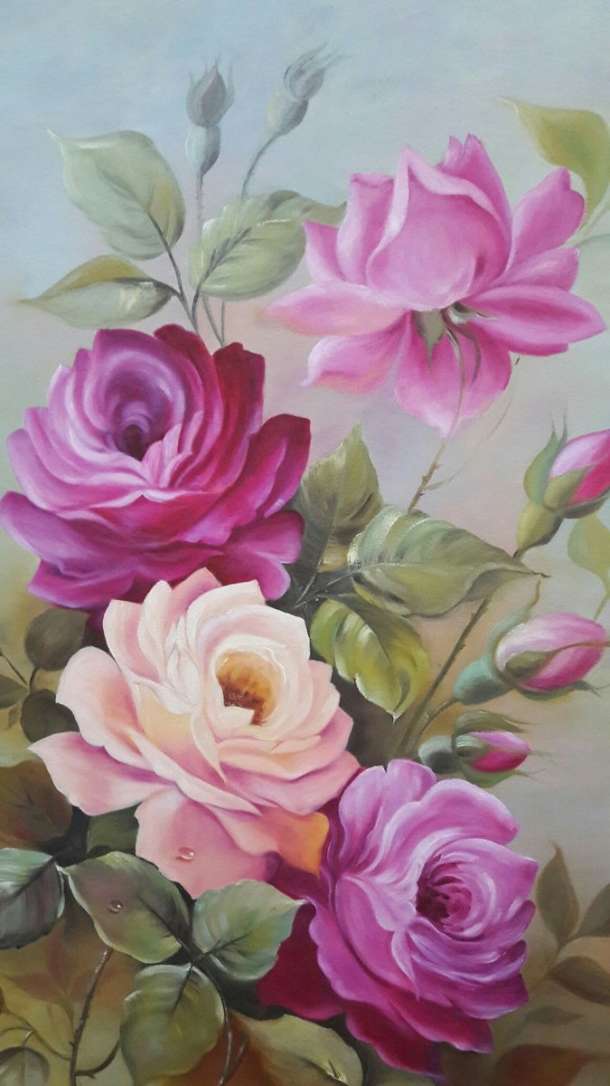 акварель "Розы" - рисунок, розы, акварель, цветы, натюрморт - оригинал
