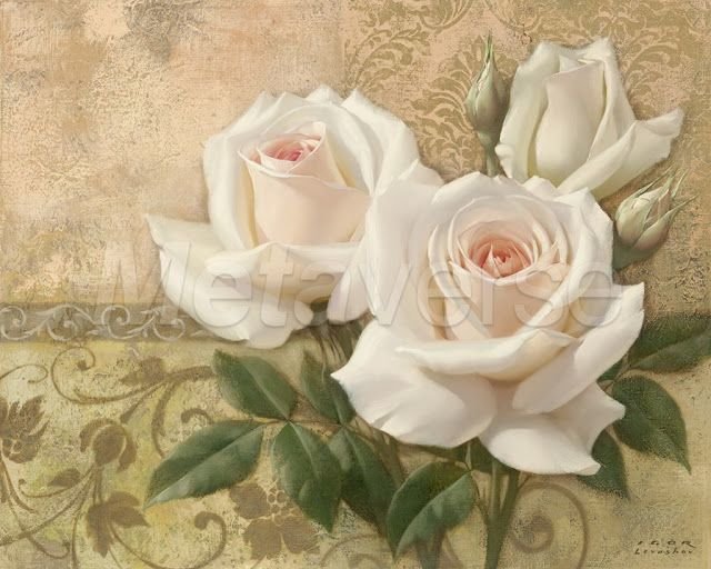 Белые розы - рисунок, акварель, натюрморт, белые розы, цветы - оригинал