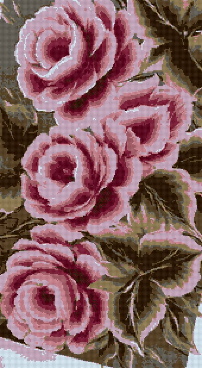 Розы - рисунок dmc, натюрморт, розы, акварель, цветы - предпросмотр