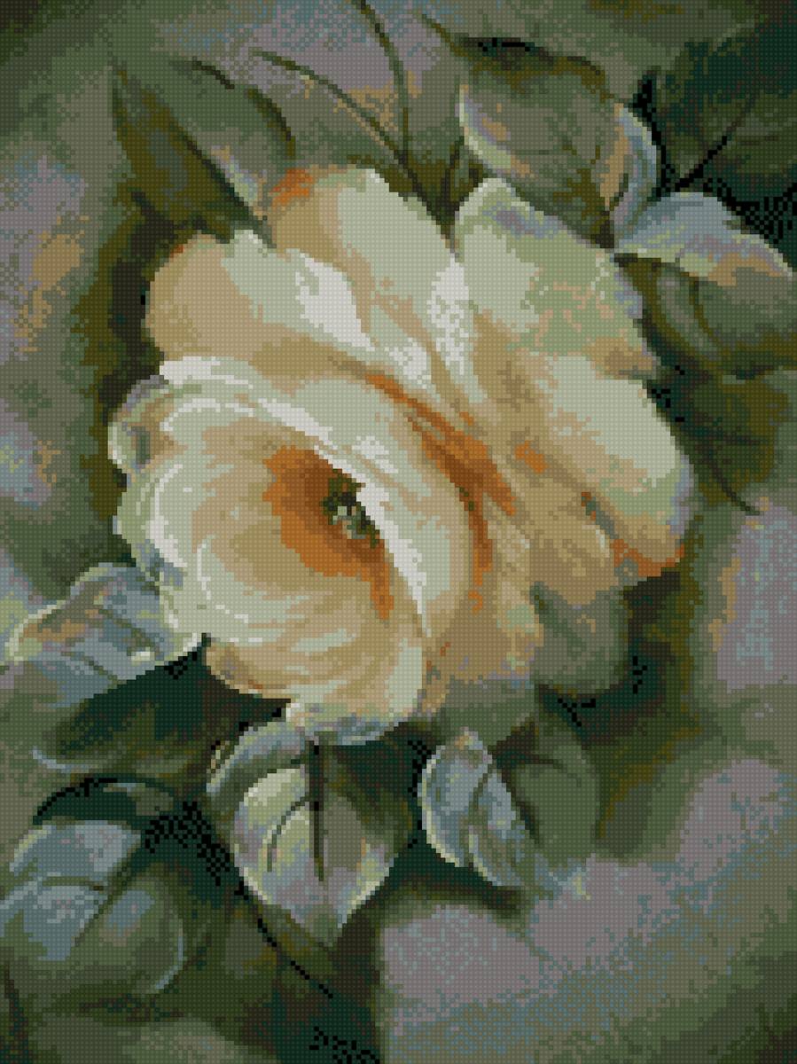 Белая роза - рисунок, акварель, цветы, dmc, белые розы, натюрморт - предпросмотр