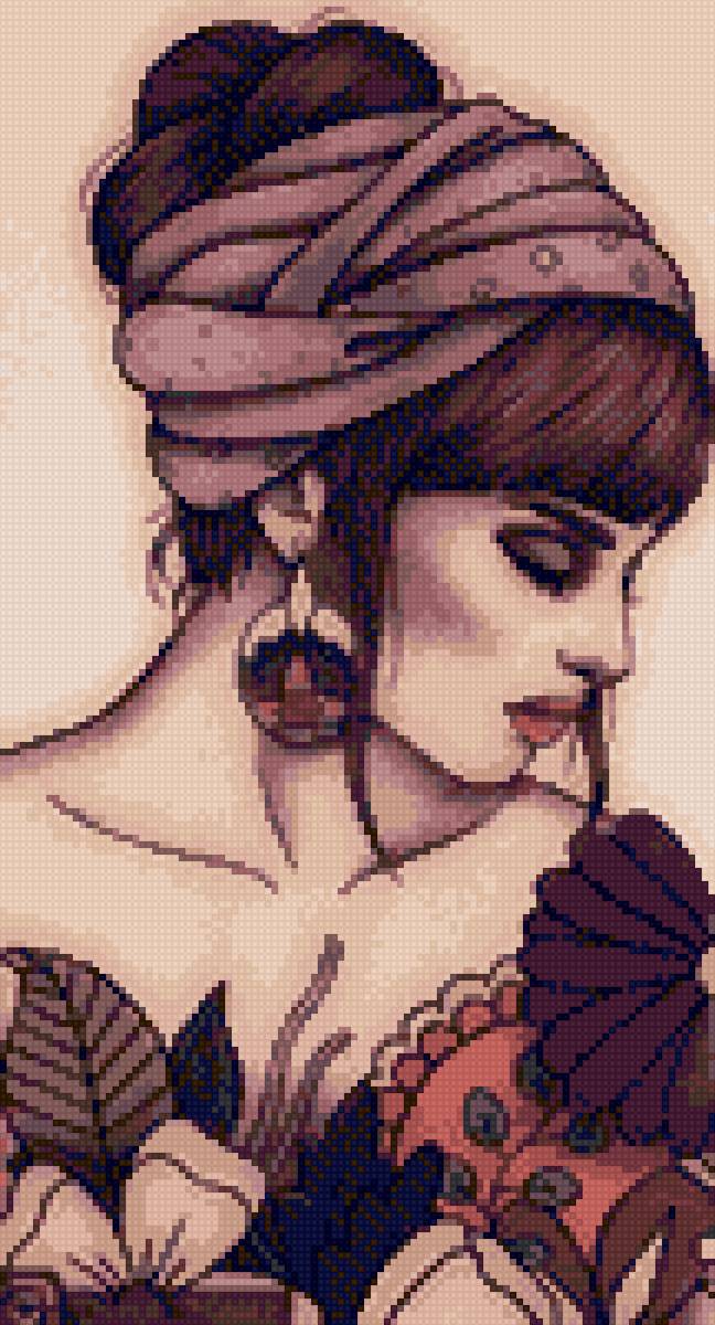 Портрет Девушки - портрет, карандаш, девушка, рисунок, акварель - предпросмотр