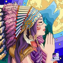 Схема вышивки «индеец»