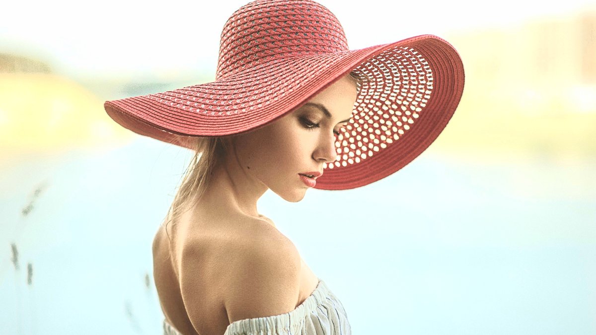 Девушка в шляпе - девушка, шляпа - оригинал