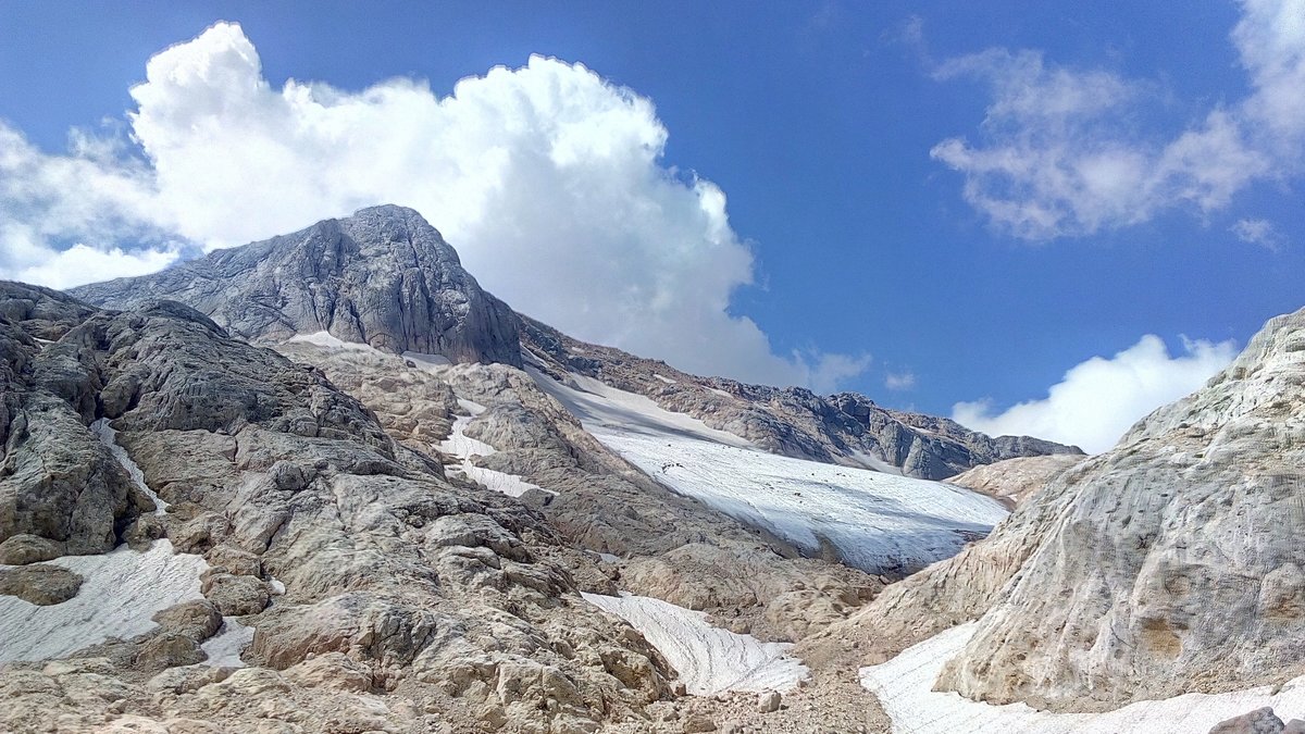 Горная вершина - небо, снег, облака., горы - оригинал