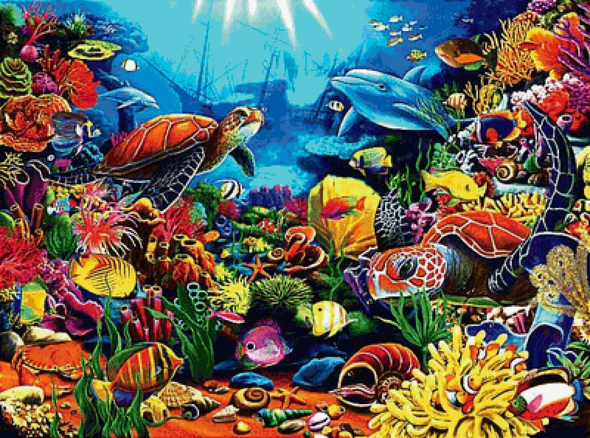 Морское дно - море, красивые, пейзаж, подводный мир - предпросмотр