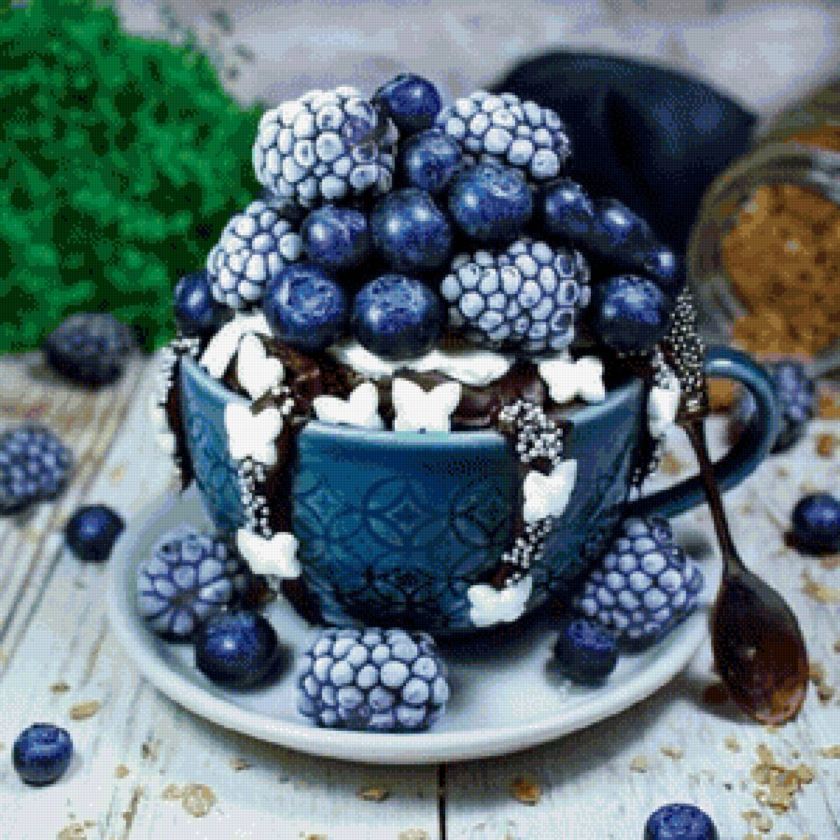 Десерт - ягоды, шоколад, кофе, десерт - предпросмотр