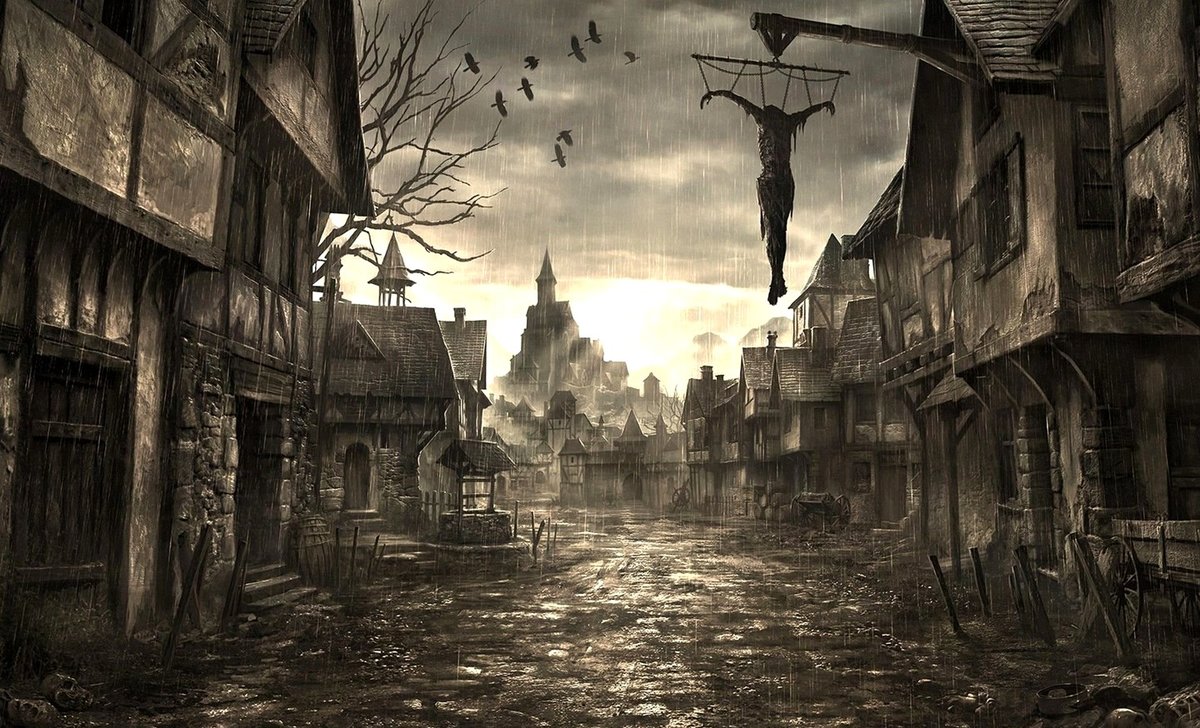 Призраки прошлого. Город повешенных. Рассвет - тень, пейзаж, призраки прошлого, город, готика, рассвет - оригинал