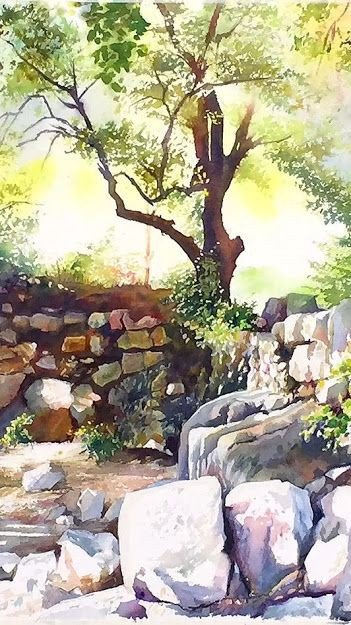 Пейзаж - камни, дерево, пейзаж - оригинал