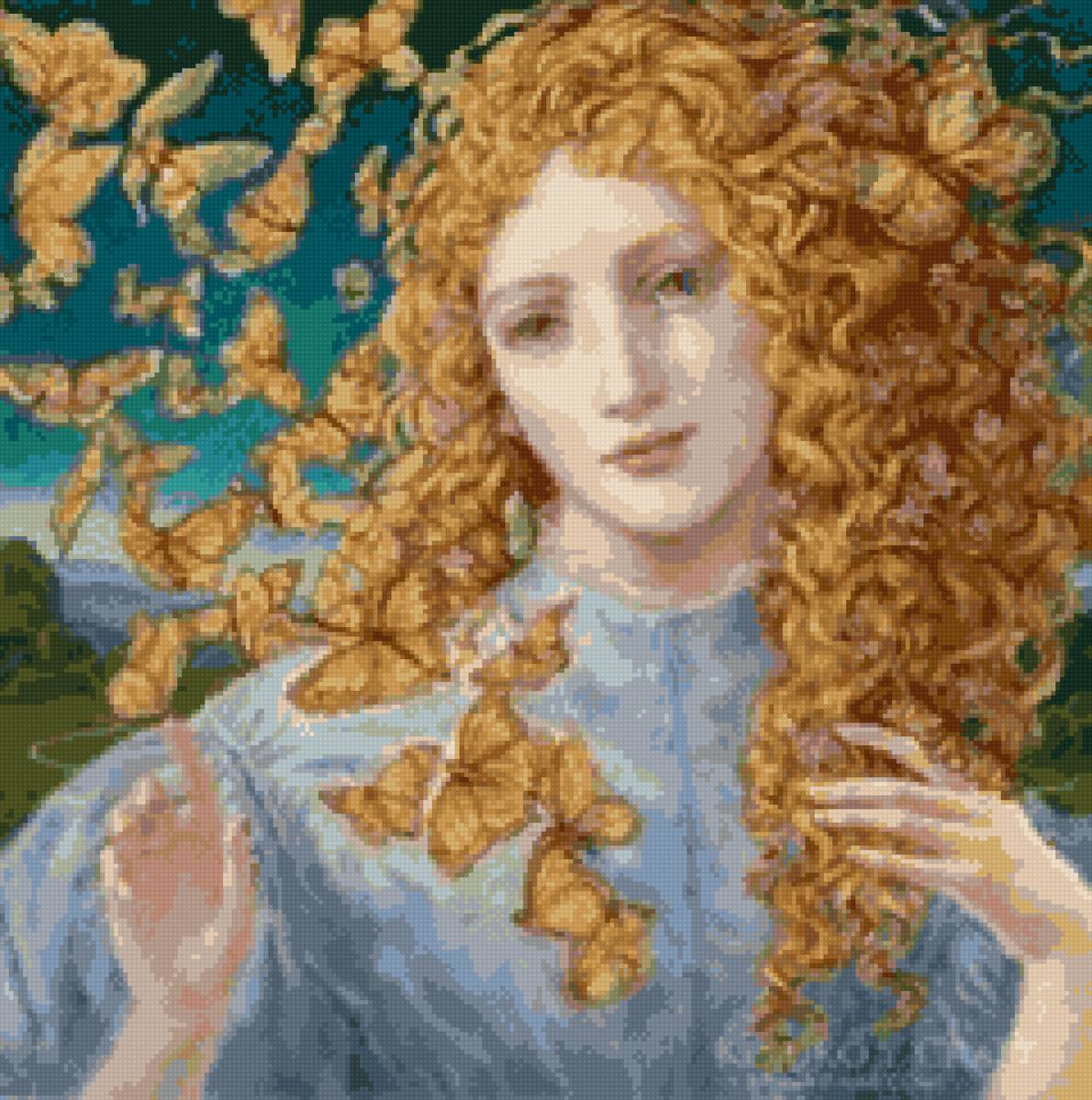 Фея - фентези, осень, рыжие, весна, фея, бабочки, девушка - предпросмотр