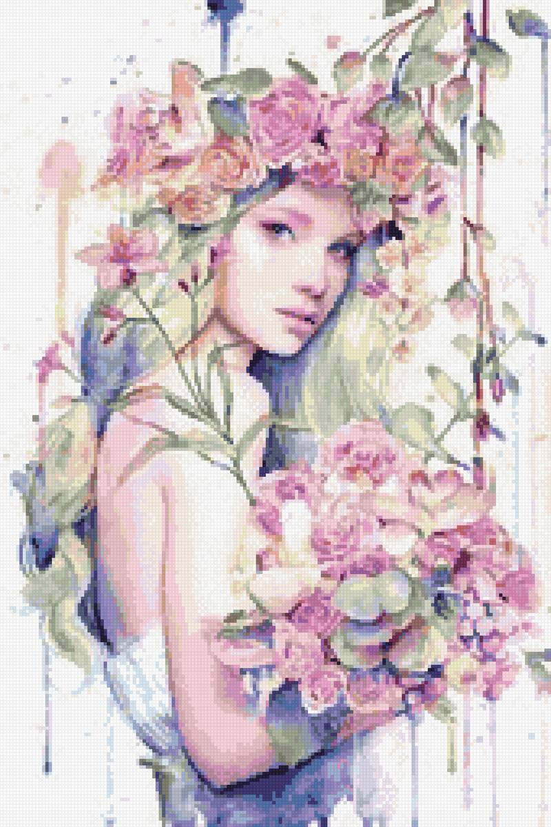 девушка с букетом - весна, цветы, букет, девушка - предпросмотр