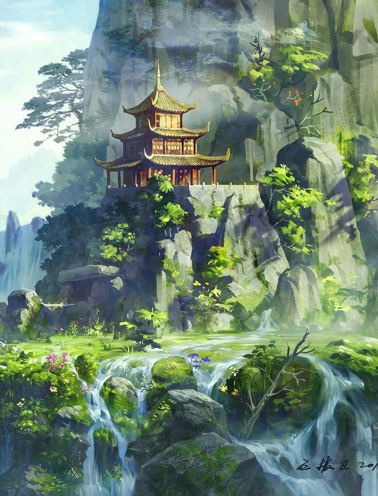 Япония - япония, водопад, горы - оригинал