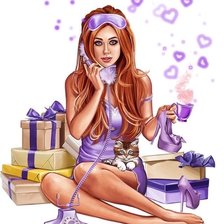 Схема вышивки «Девушка»