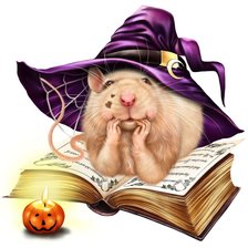 Схема вышивки «Ученый крыс»