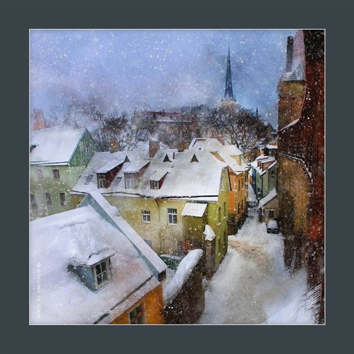 Таллин зимой - снег, город, таллин, зима - оригинал