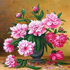 Схема вышивки «Пионы»