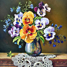 Схема вышивки «Анютины глазки»