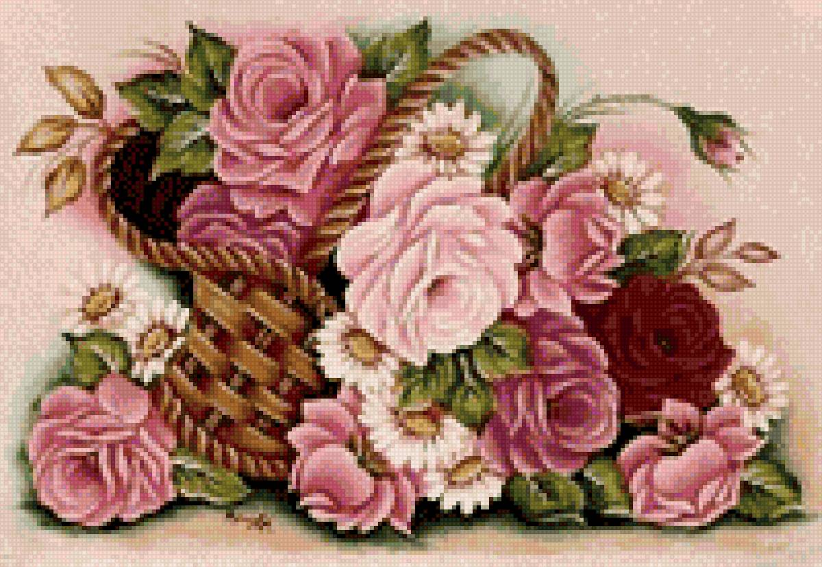 Корзинка с цветами - предпросмотр