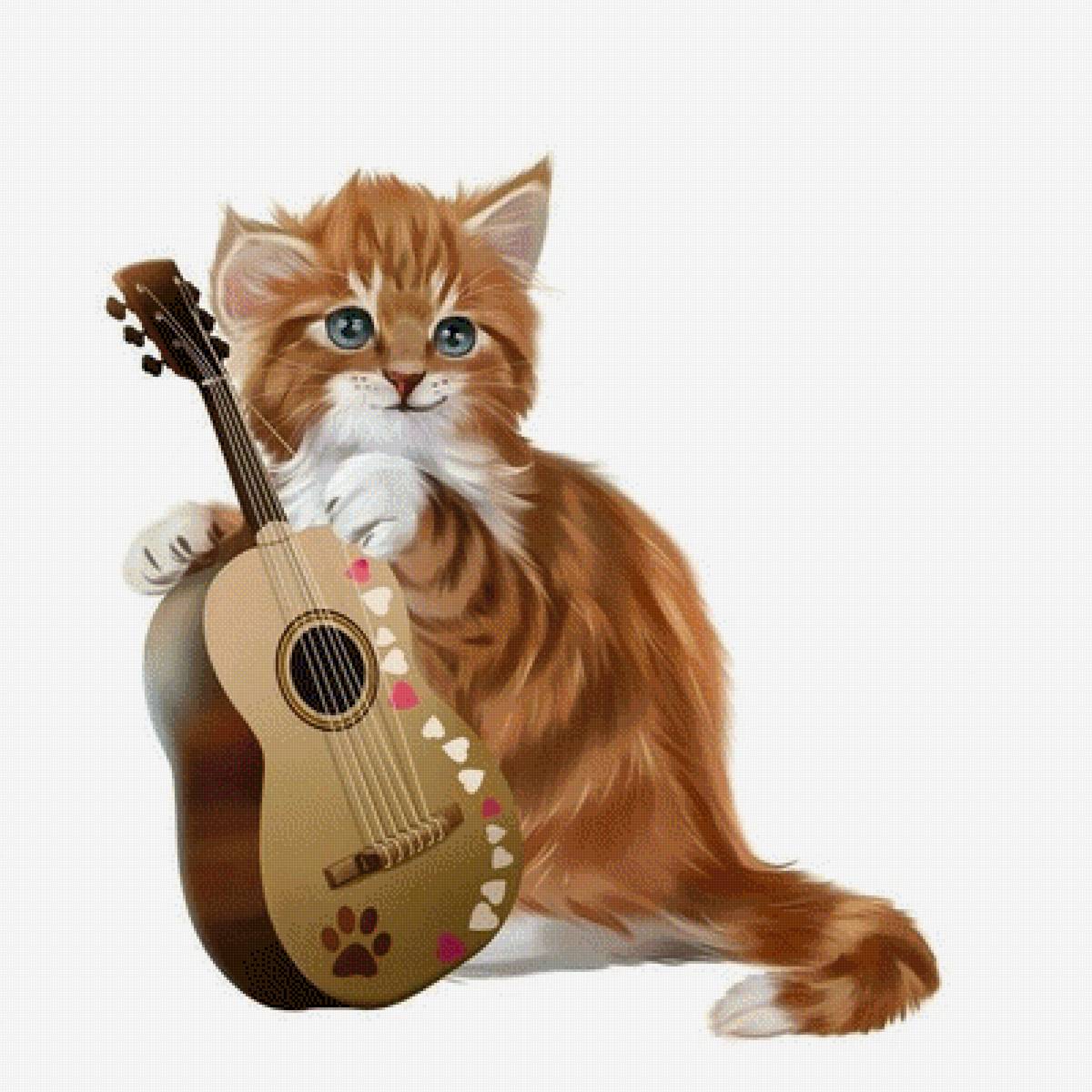 Музыкант - гитара, кот 🐱 - предпросмотр