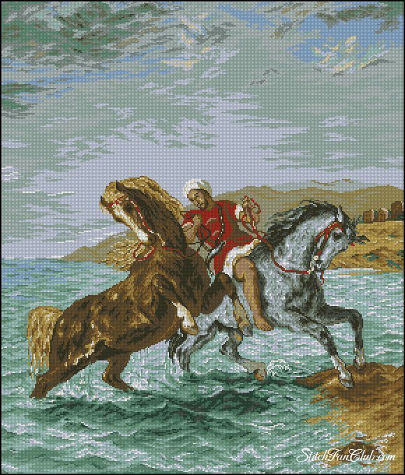 Купание - конь, море, человек - оригинал