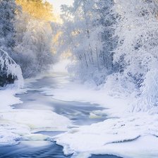 Схема вышивки «Зимний лесной пейзаж»