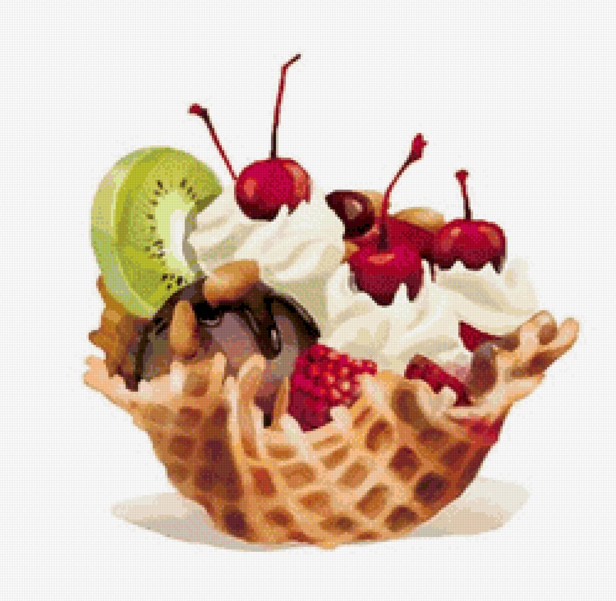 Десерт - ягоды, десерт, шоколад - предпросмотр