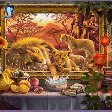 Схема вышивки «LEONES 3 D»