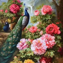 Схема вышивки «Павлины»