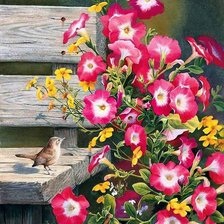 Схема вышивки «Птичка»