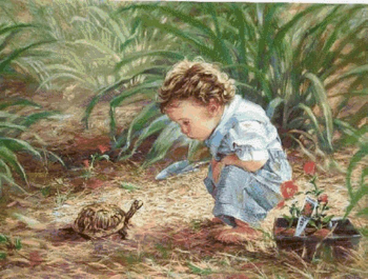 Знакомство - дети, черепаха - предпросмотр