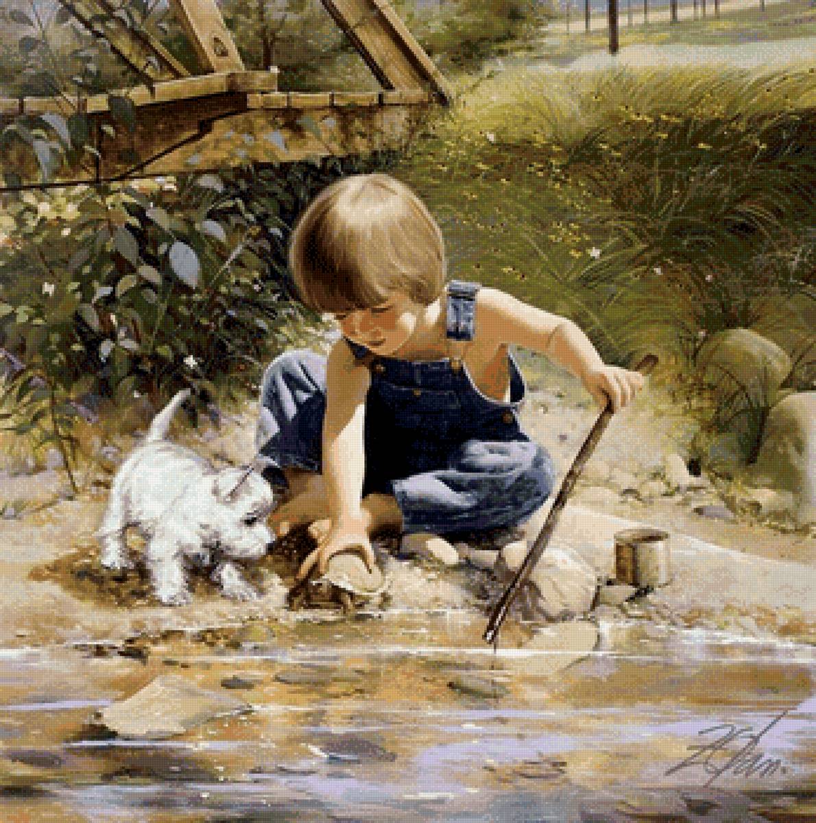 Детки - дети, черепаха, собака - предпросмотр