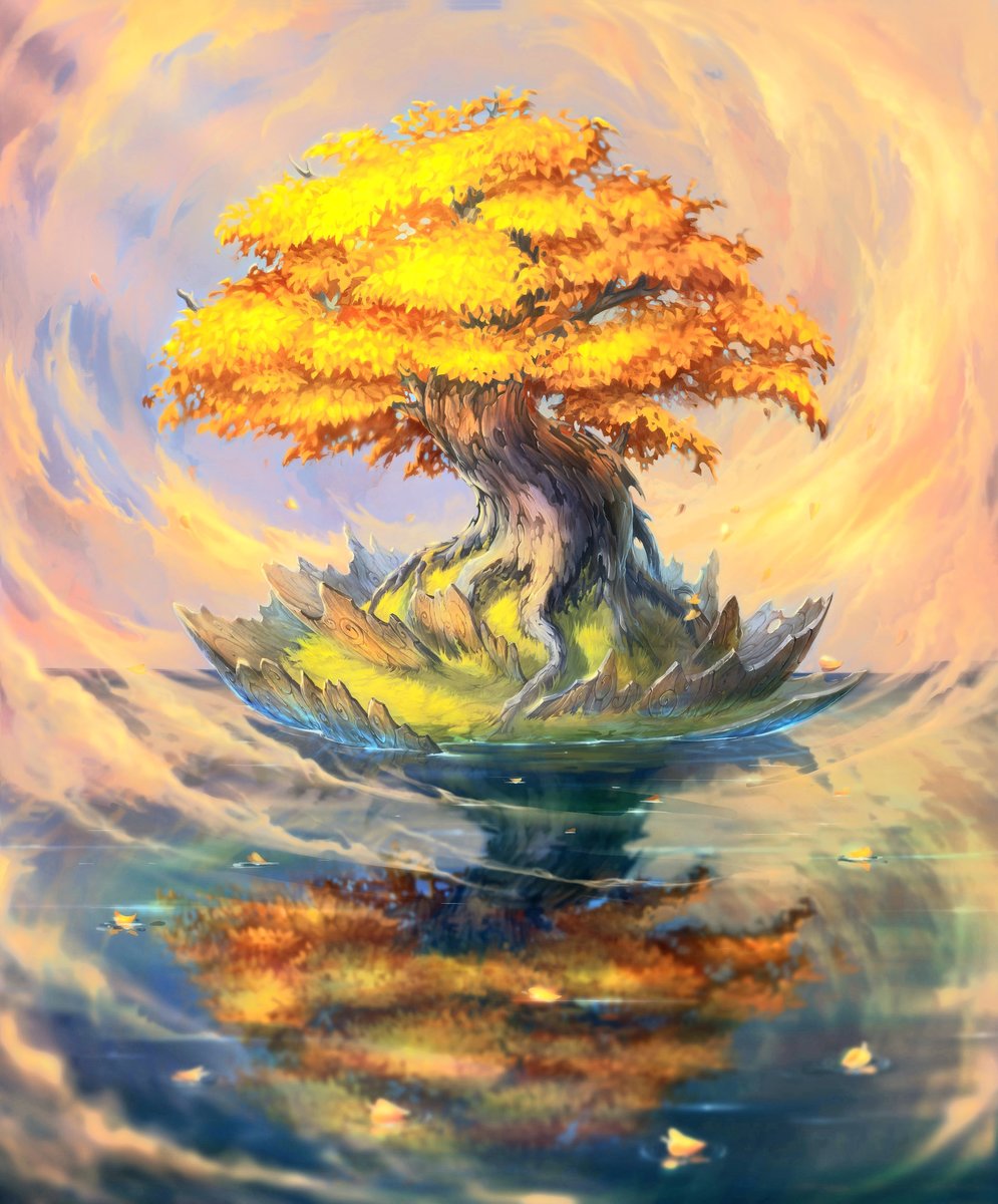 Дерево и стихия - вода, дерево, листья, ветер - оригинал