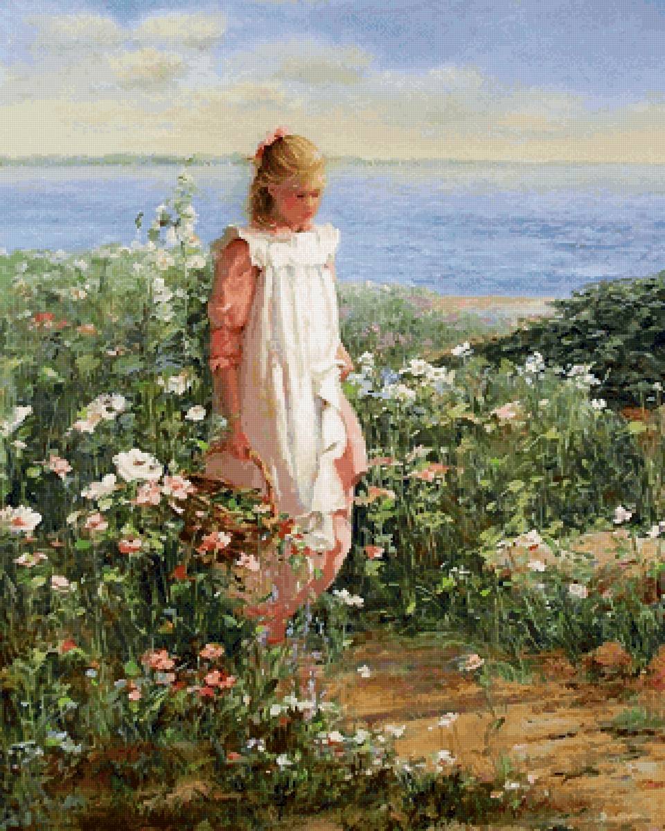 №2548727 - девочка, цветы, вода - предпросмотр