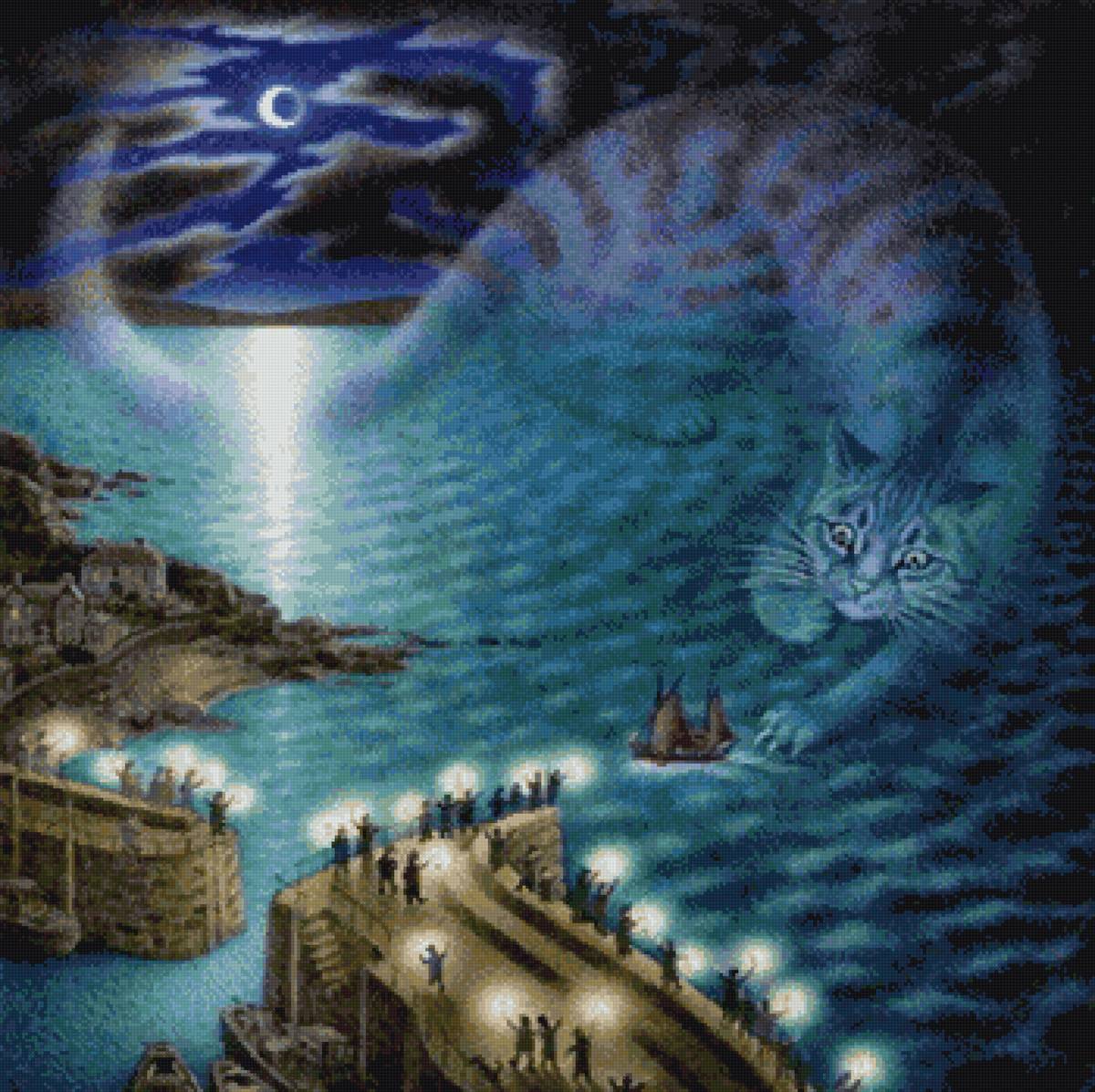 котя,фэнтези, море, акварель, пнк - предпросмотр