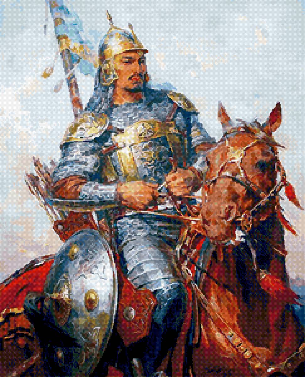 Кобланды - батыр, лошадь, живопись - предпросмотр