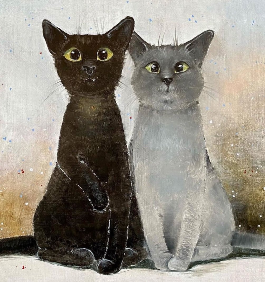 Друзья - кошки, картины - оригинал