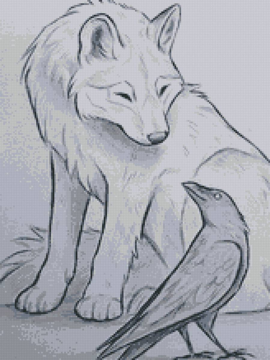 Волк и ворон - ворон, волк - предпросмотр