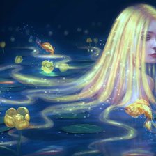 Схема вышивки «девушка, акварель пнк»