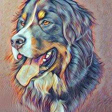 Схема вышивки «собака, акварель, пнк»