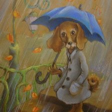 Схема вышивки «собака, акварель, детское, пнк»