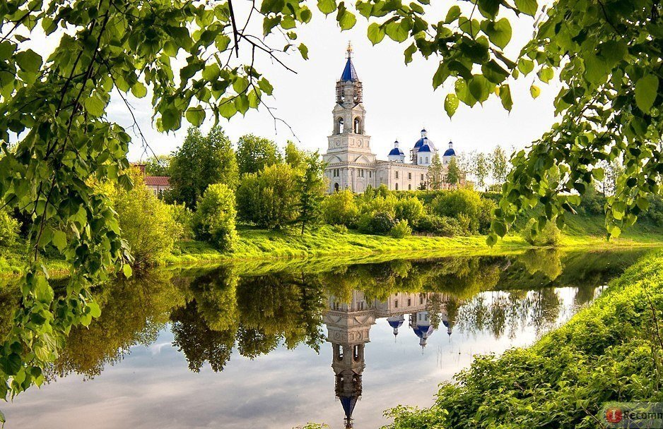 Русь - церковь., пейзаж, березы - оригинал