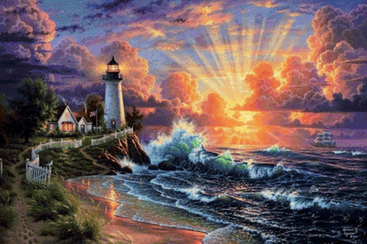 Маяк - пейзаж, море, маяк - предпросмотр