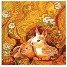 Оригинал схемы вышивки «Кролики» (№2550110)
