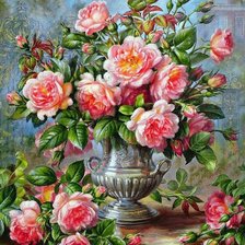 Схема вышивки «Bình hoa hồng»