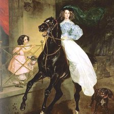 Схема вышивки «Всадница К. Брюлов»