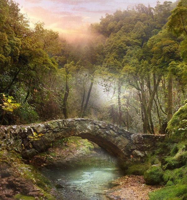 №2551223 - река, туман, мост - оригинал