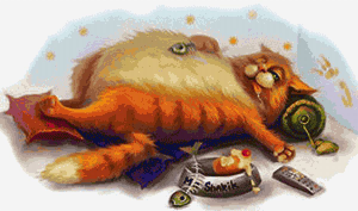 Сытый кот - юмор, кот, животные - предпросмотр