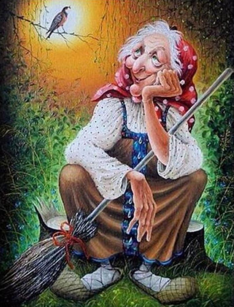 Баба яга - соловей, метла, сказка, баба яга, природа - оригинал