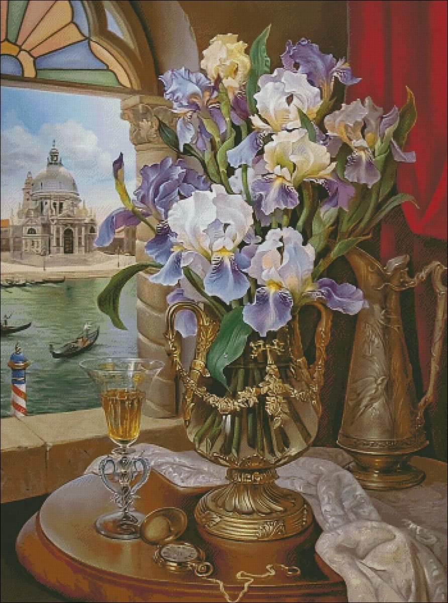 Venecia Canal y Ramo de flores - оригинал